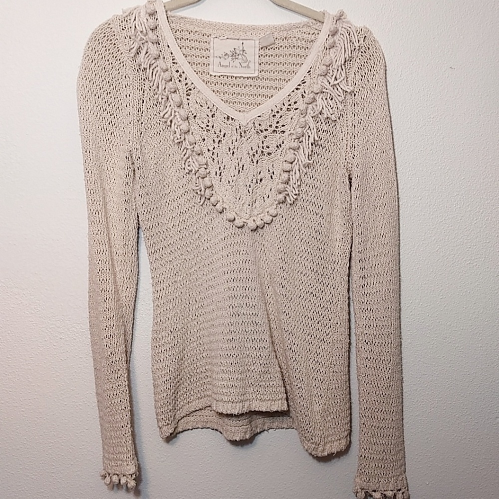 Anthro Angel of the North Tonetta Pom Pom Sweater
